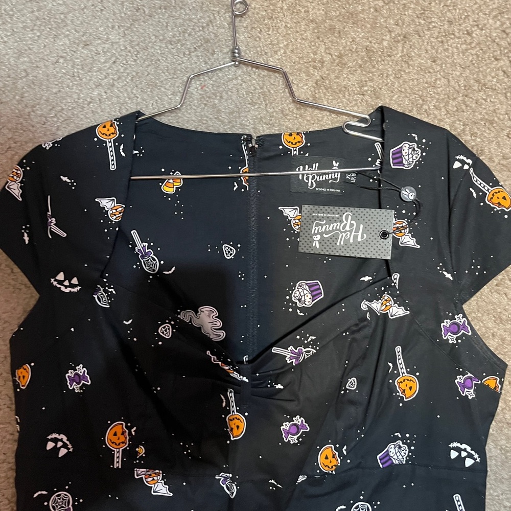 Hell Bunny Trick or Treat 50’s Dress Halloween Candy print - Picture 6 of 8